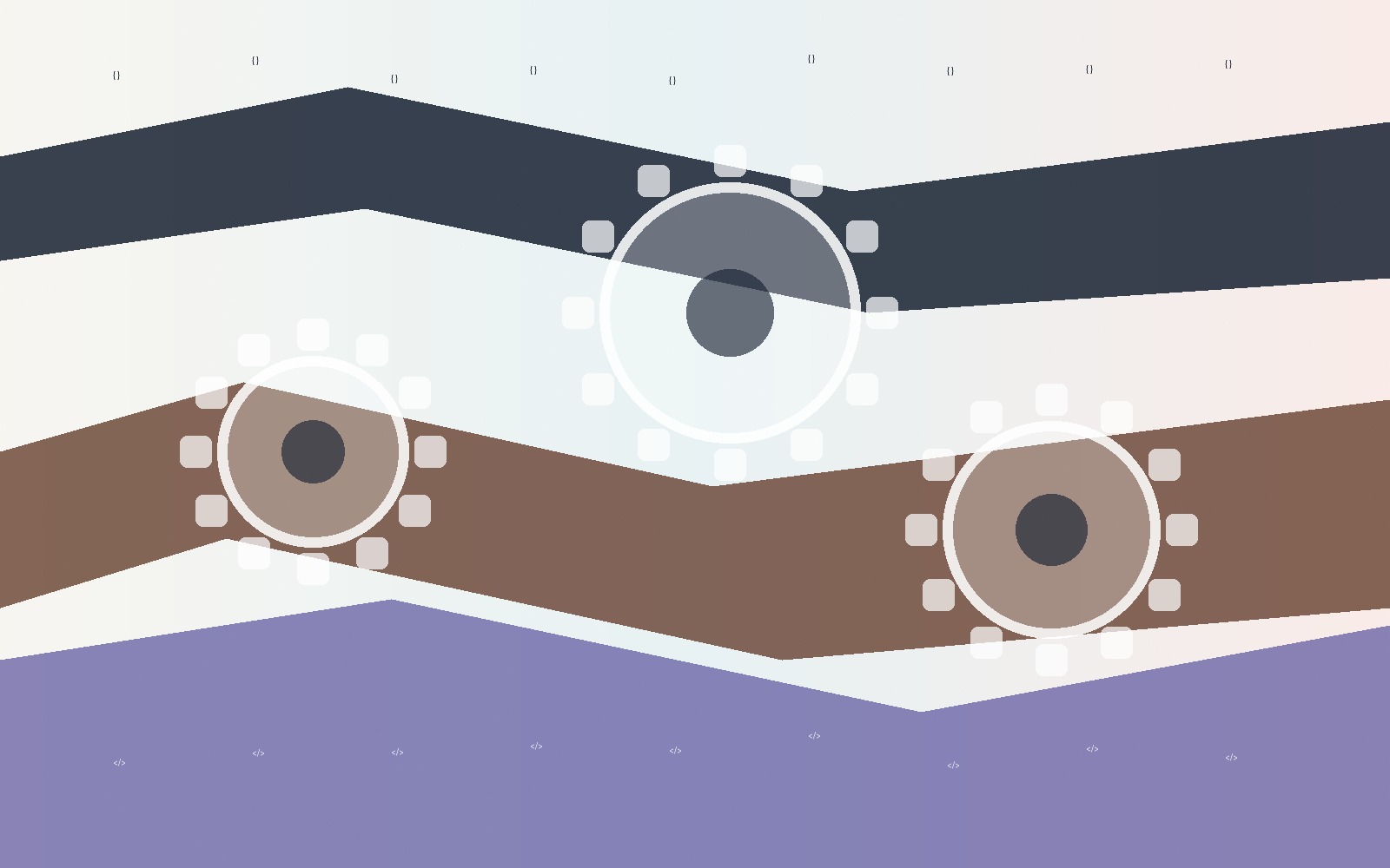 Composición abstracta sobre automatización, programas y mecanismos coordinados