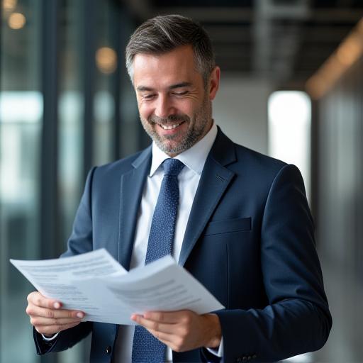 Director financiero de Grupo Industrial Ibérico revisando reportes